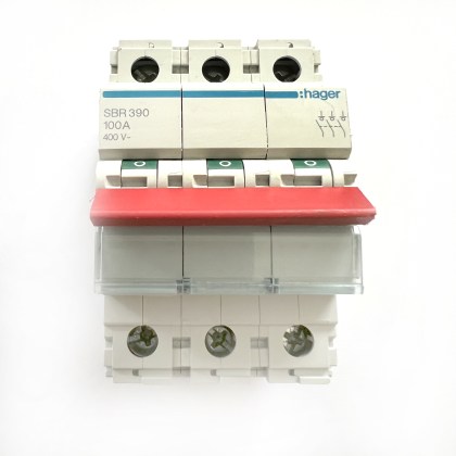 Hager SBR390 100A 100 Amp 3 Pole Phase Isolator Main Switch Disconnectorr